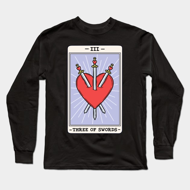 Three of swords Long Sleeve T-Shirt by Maariahdzz